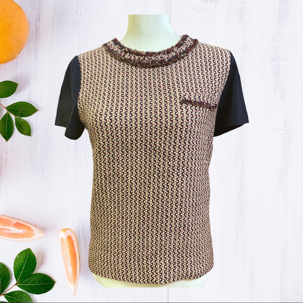 J. Crew Woven Multi colored Dressy T-Shirt Small